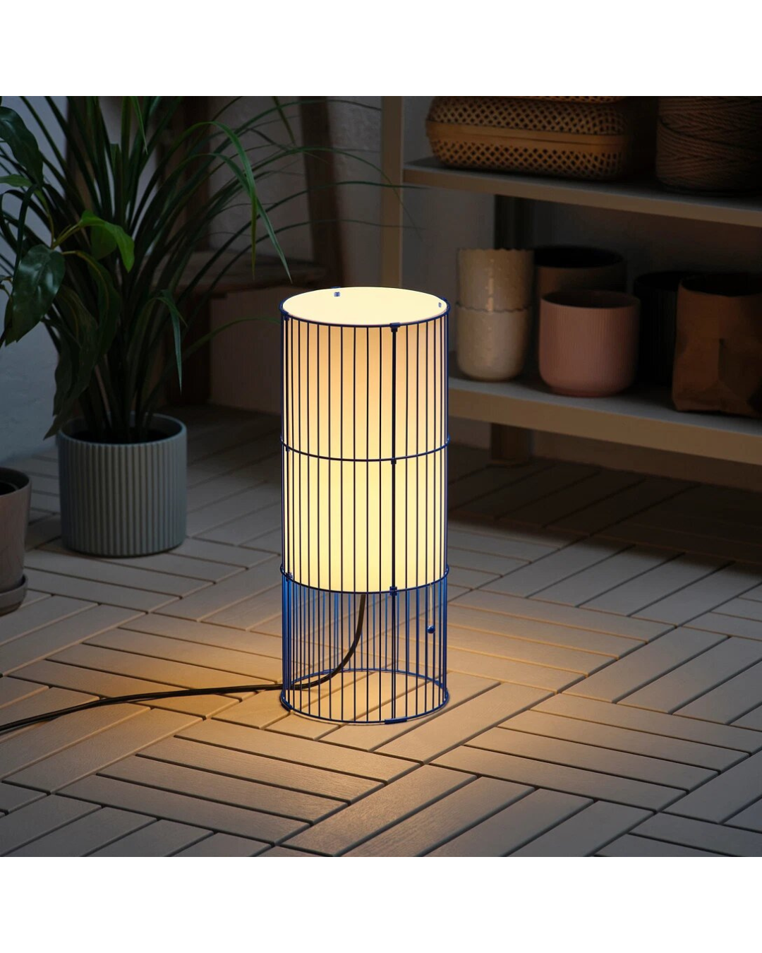 SOLVINDEN Pendant Lamp Floor Table Blue 48 cm Indoor/Outdoor Use