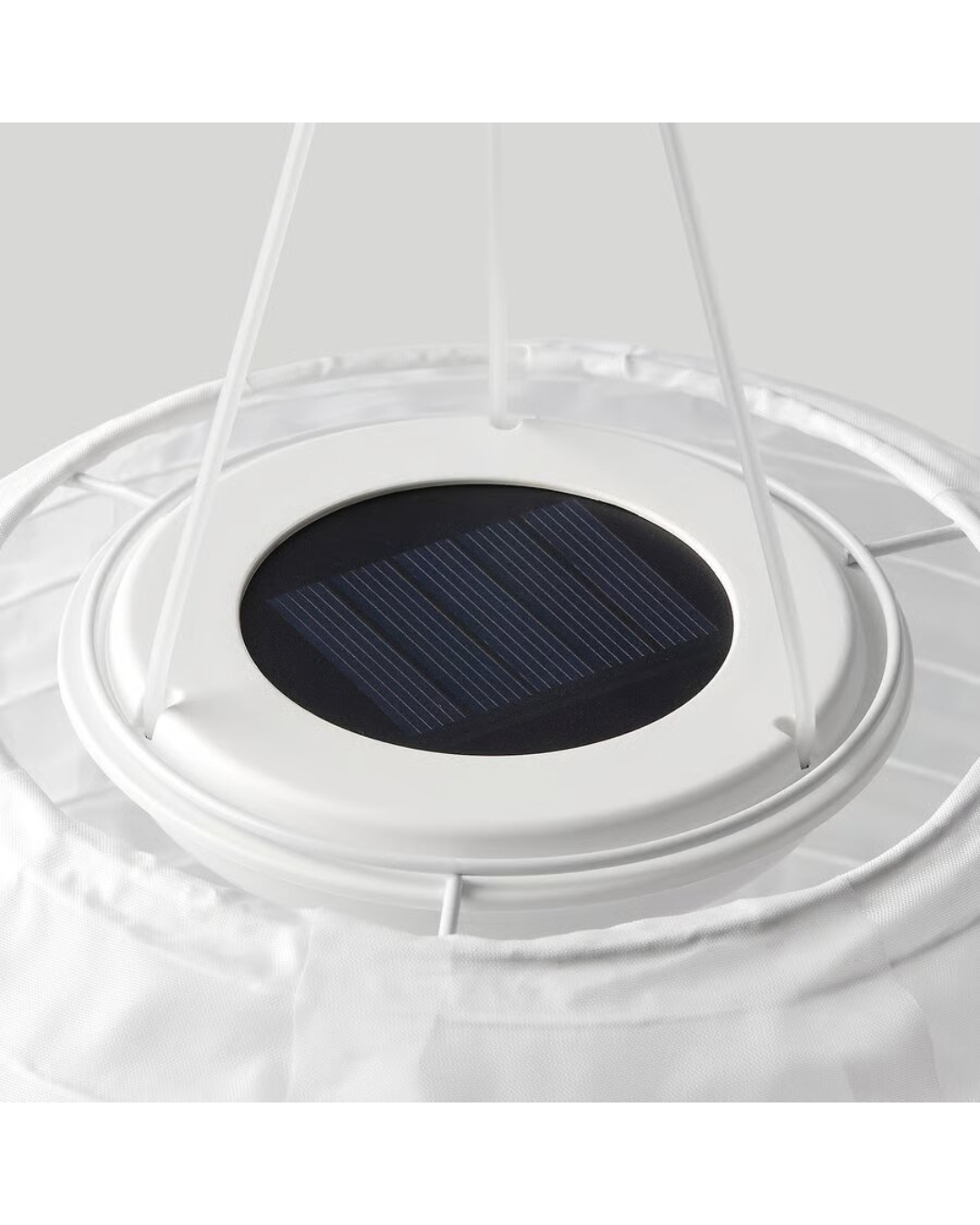 SOLVINDEN LED solar-powered pendant lamp, outdoor/oval white, 43 cm