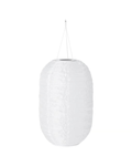 SOLVINDEN LED solar-powered pendant lamp, outdoor/oval white, 43 cm