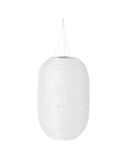 SOLVINDEN LED solar-powered pendant lamp, outdoor/oval white, 43 cm