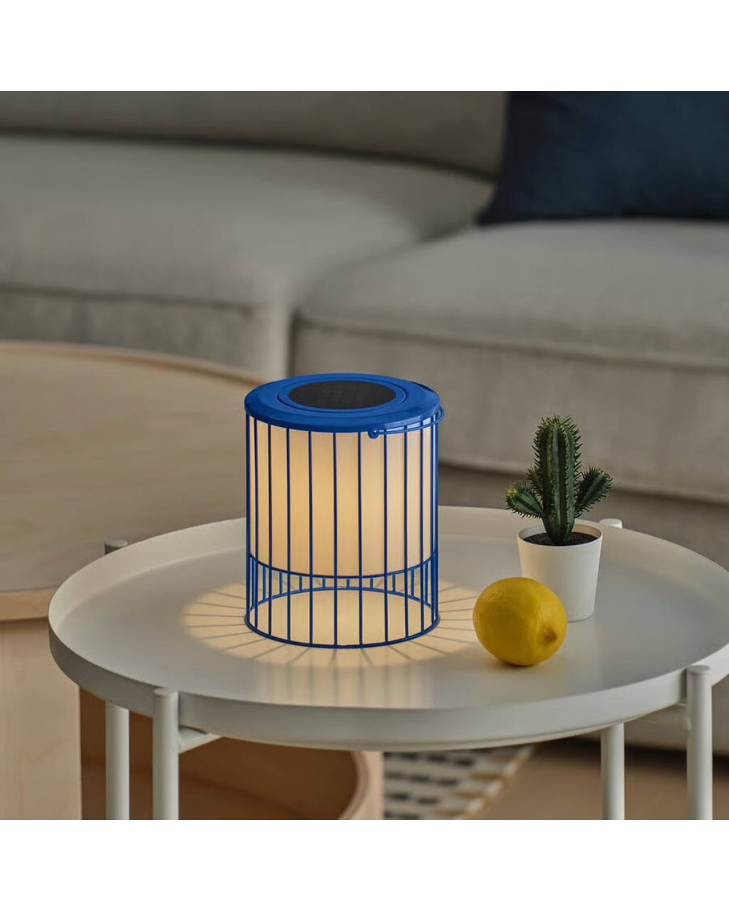SOLVINDEN Solar-Powered Table Lamp — Blue, 15 cm