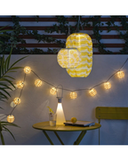 SOLVINDEN LED Solar-Powered Pendant Lamp, Outdoor Globe/Yellow Flower 22 cm