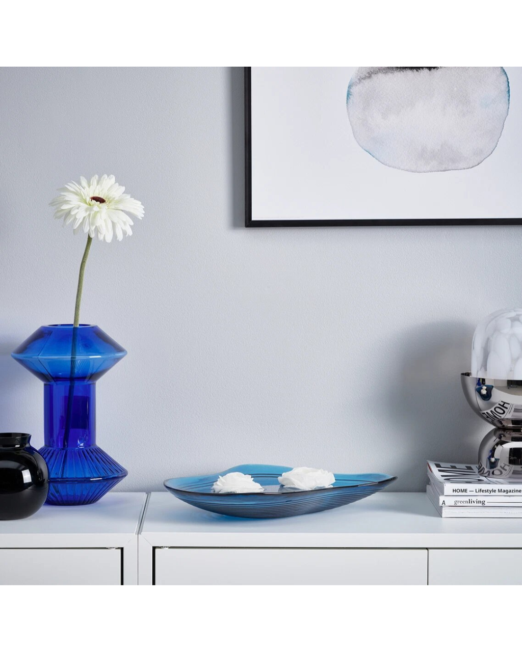 HÄCKPOPPEL Decorative Bowl — Blue, 24 cm