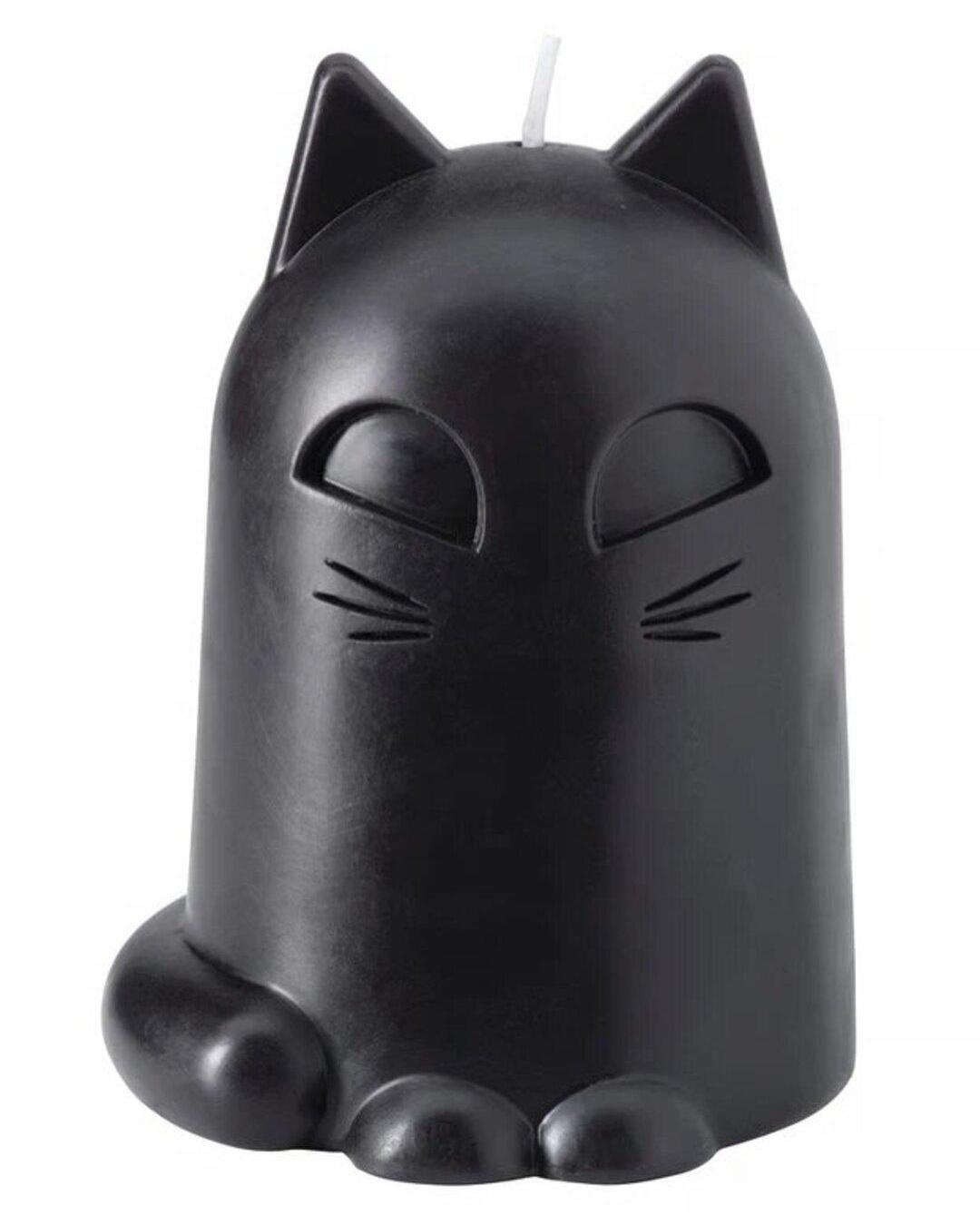 IKEA  KUSTFYR Halloween Unscented Candle – Cat Black, 12 cm