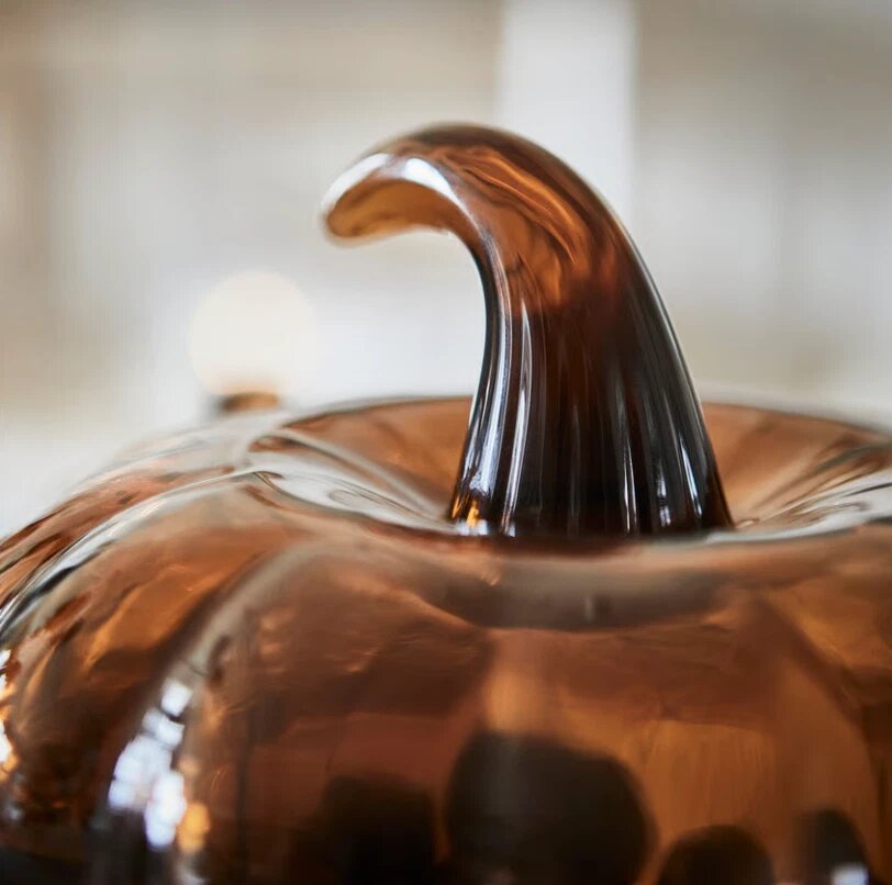 IKEA HÖSTAGILLE Bowl with Lid – Pumpkin Brown Glass, 19 cm | Limited Edition
