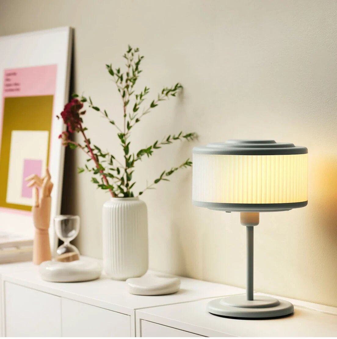 IKEA REMTANG Table Lamp Shade – Grey Green, 37 cm
